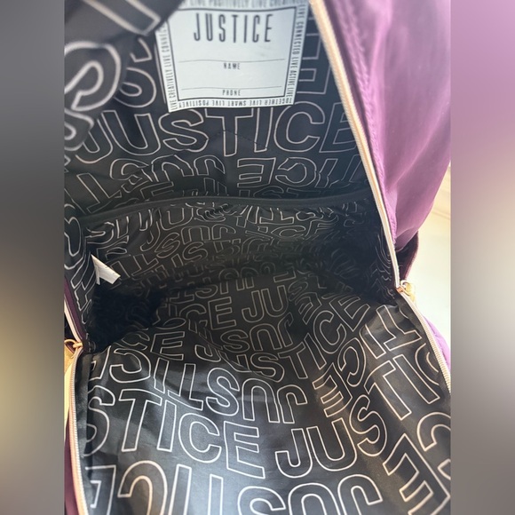 Justice™ Girls Nylon Multi Compartment 17” Backpack With Glitter Logo - Picture 10 of 14